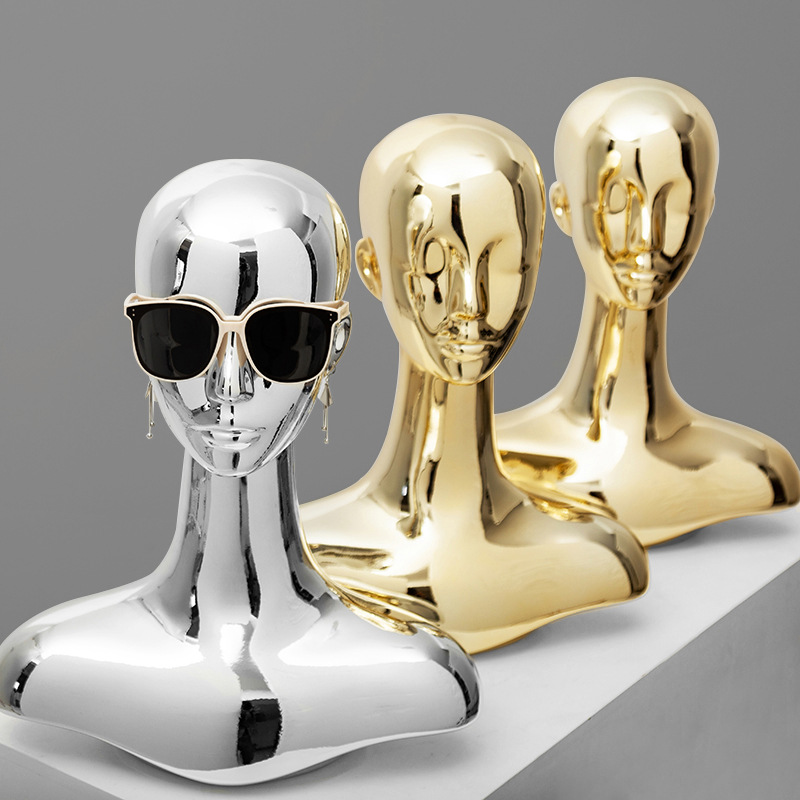 Body Jewelry In Store - Kledingwinkel Mannequin Hoofdmodel Gegalvaniseerd Goud Zilver