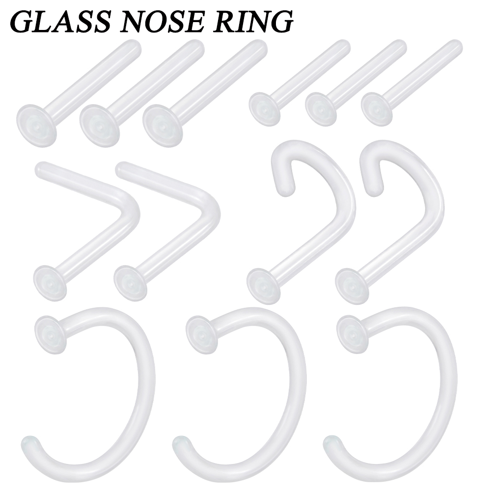 Body Jewelry Storage - 1Pc Glas Neus Stud Transparant Glas