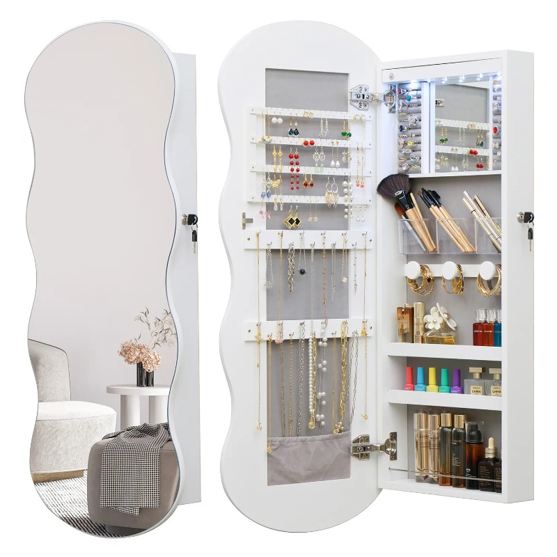 Body Jewelry Storage - Europese eenvoudige, houten spiegel op volle