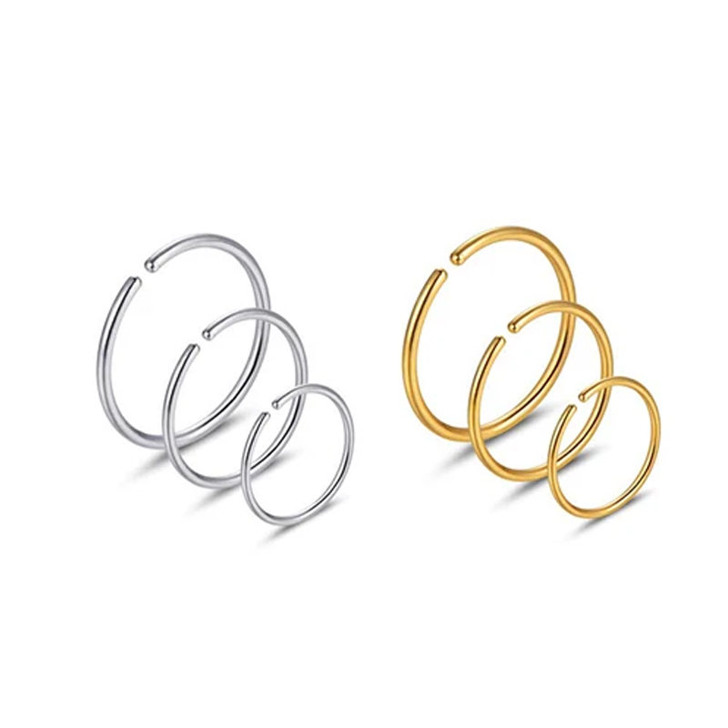 Body Jewelry Surgical Steel - 6 stks/partij Hypoallergeen Neusringen Hoops 316L