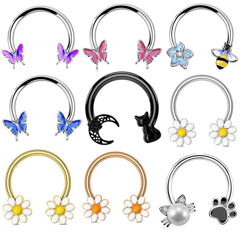 Body Jewelry Surgical Steel - 16G Septum Ring Daith Piercing Sieraden