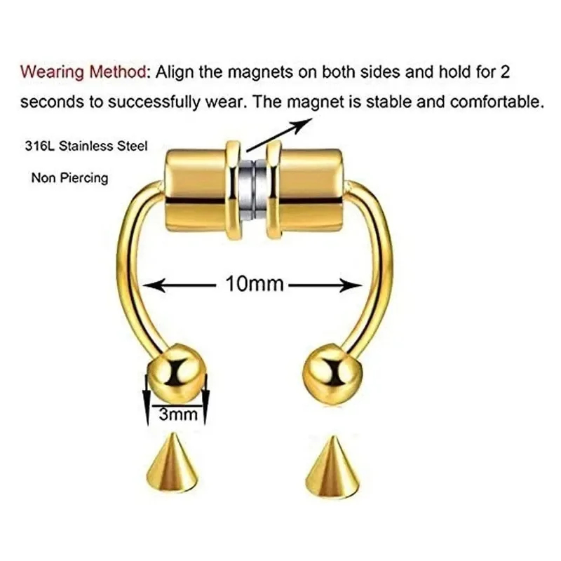 1/2/3 stuks nep magnetische ne - Body Jewelry Piercing recensie en prijs