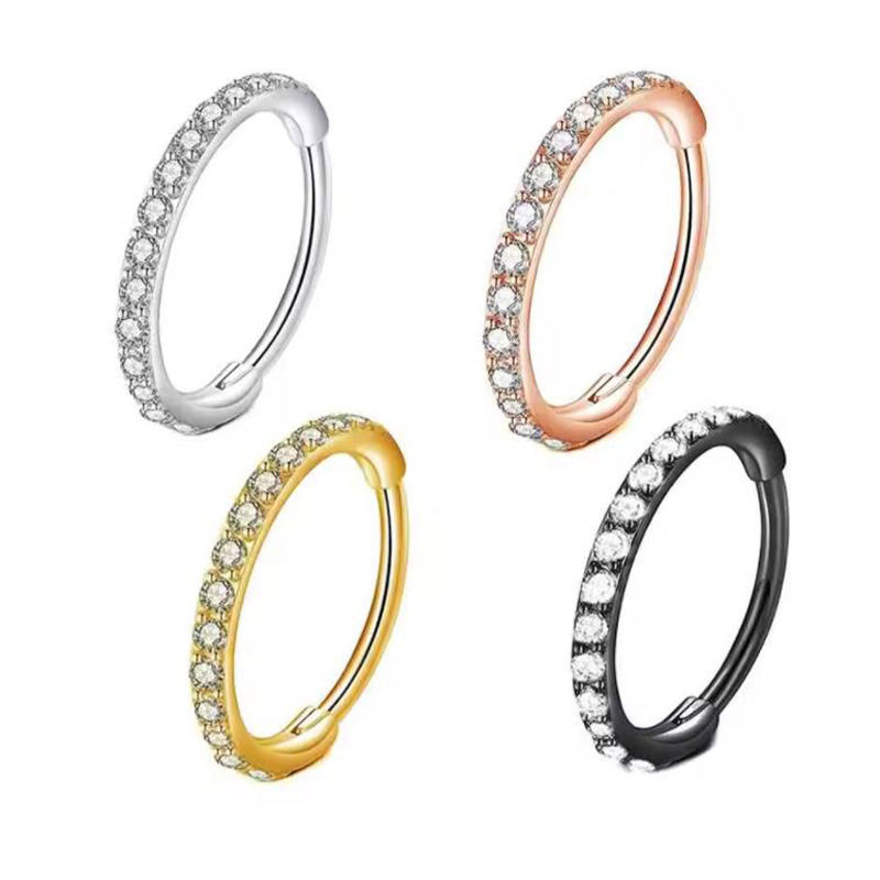 16G Clear CZ Neusring Hoop 316 - Body Jewelry Surgical Steel recensie en prijs