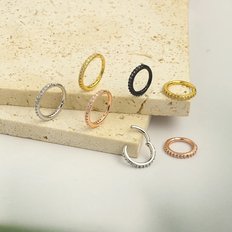 16G Clear CZ Neusring Hoop 316 - Body Jewelry Surgical Steel recensie en prijs