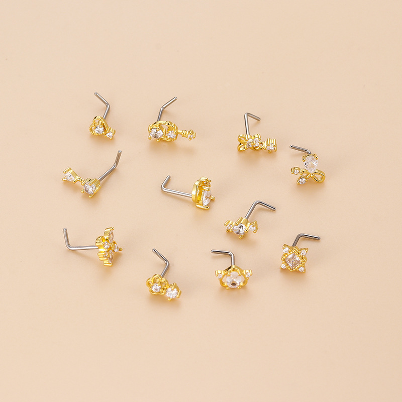 20G L-vormige kubieke zirkonia - Body Jewelry Surgical Steel recensie en prijs