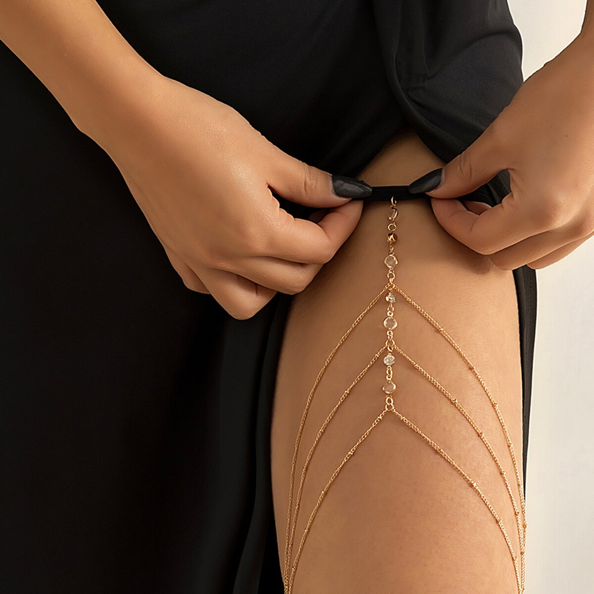 Boho elastische band kristal b - Body Jewelry Leg Chain recensie en prijs