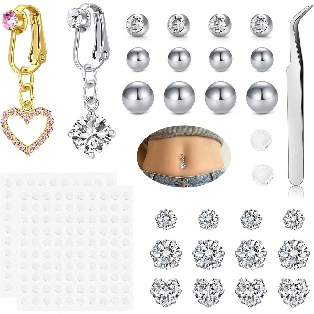 Gouden nep buikpiercing kubiek - Body Jewelry Piercing recensie en prijs
