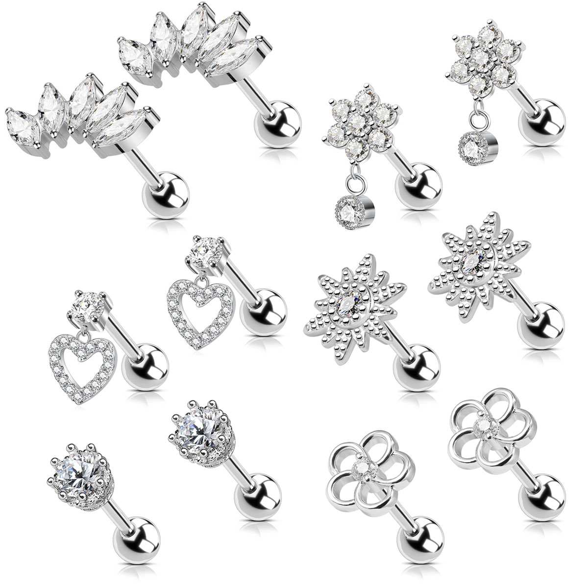 2 stks Kraakbeen Oorbellen Stu - Body Jewelry Surgical Steel recensie en prijs