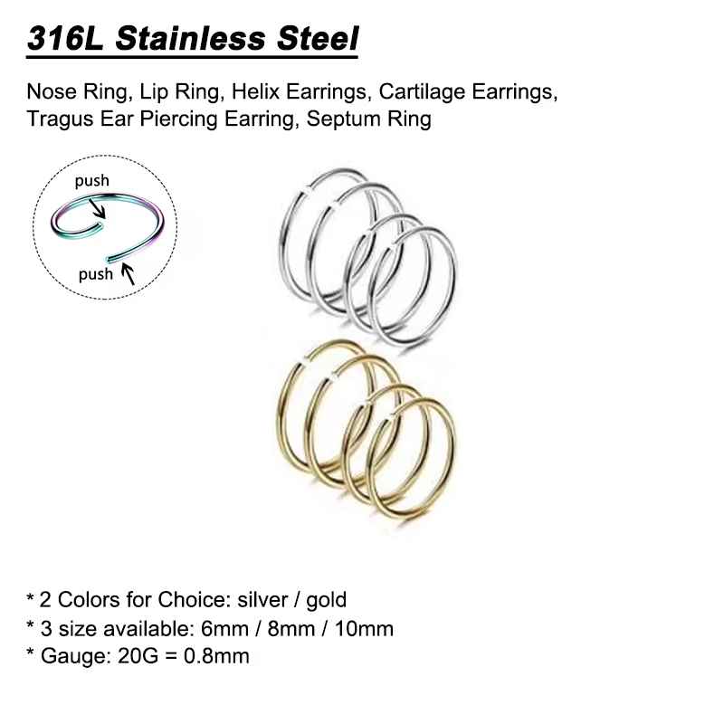 6 stks/partij Hypoallergeen Ne - Body Jewelry Surgical Steel recensie en prijs