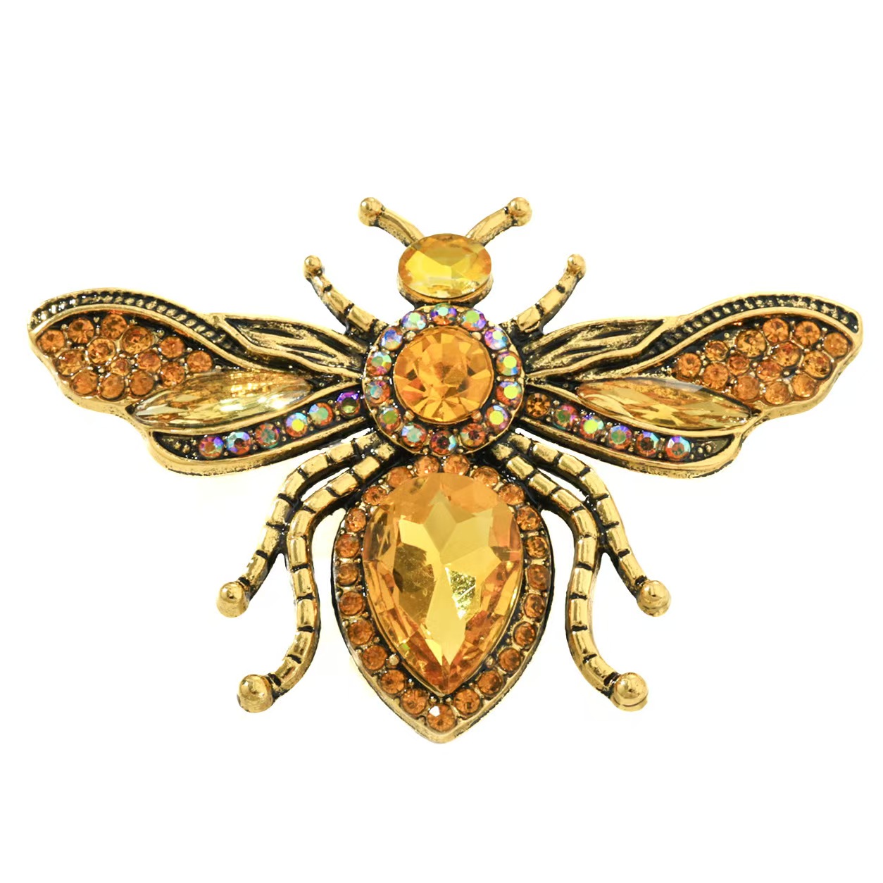 Retro gouden bijenbroche, gele - Body Jewelry Websites recensie en prijs